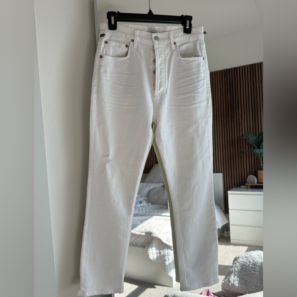 *Sold* Citizens of Humanity Jolene Jeans Size 27 White - Picture 2 of 8